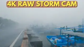 Hurricane Force Eyewall Conditions Inside Typhoon Haikui - 4K Storm Stock Footage Reel