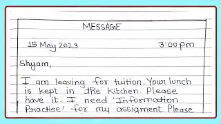 How To Write a Message ? | Message Writing Format | Writely Education