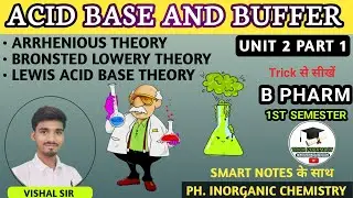 ACID BASE AND BUFFER PHARMACEUTICAL INORGANIC CHEMISTRY  | ACID BASE THEORY | UNIT 2 PART 1