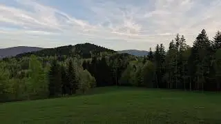 #babiagora behind #forest in #zawoja #village #poland  #mountains #beskidy  #whitenoise #diablak