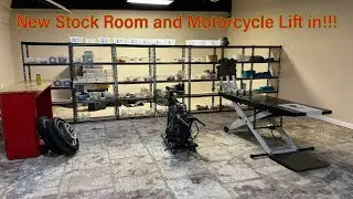Stock Room and Motorcycle Lift Installed!!!