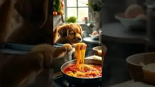 Adorable Dog Chef Cooks Spaghetti from Scratch! 🍝🐶 #adorablepets #cuteanimals #puppychef