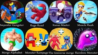 Imposter Gangster, Rage Road, Kunai Master, Muscle Rush, Merge Alphabet, Monster Rampage