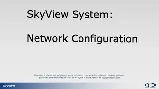 Configuring the Network in a SkyView System