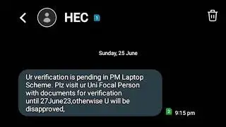 PM laptop verification msg/ Documents issue solved