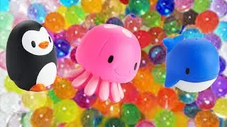 Wild Zoo Animals Toys Learn Animal Names Education Toys for Kids Video Penguin Jellyfish Whale