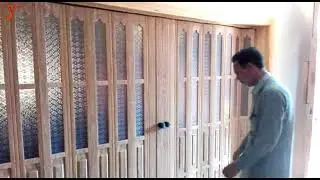 Folding Partition Door (PVC Material in Wooden Textured ) Islamabad - Pakistan II MobZee Interiors