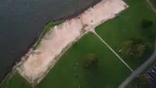 Flying Over Guntersville Sunset Beach Walking Trail Rec Center Baseball Fields Tennis Courts Pool 4K