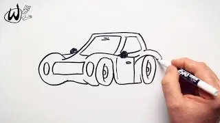 How to Draw a Car - Drawing Doodle Words to Cartoon