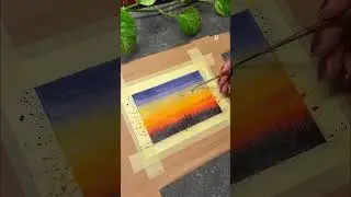 Sunset Sky Slow Watercolor Process | Relaxing Art