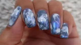 Stormy Shimmer Smooshy Marble | DIY Nail Art Tutorial | MSLP