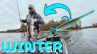 WINTER Bass Fishing on CLARKS HILL (GIANT at My LAST SPOT!)