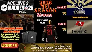 Madden 25 My expansion team; The Ace's 13-2 vs L.A. Rams & T.B. Buccs. Double-header. Franchise mode