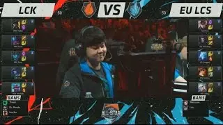 Korea (Faker Gangplank) VS EU (Huni Quinn) Highlights - All Star Los Angeles 2015