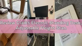 Review Claiks Electric Standing Desk, Adjustable Height Stand up Desk, 100x60 cm Sit Stand Home Offi