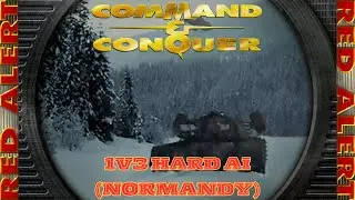 Command And Conquer Red Alert Skirmish 1V3 Hard (Normandy) RTS Soviet Gameplay PC