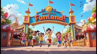 Funland Theme Park Kids Song | Fun Kids Song with Rides & Fireworks | KidsLearn Nursery Rhymes
