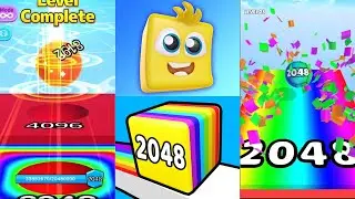 Ball Run 2048 vs Happy Cubes 2048 vs Ball Run Infinity - all levels iOS Android gameplay walkthrough