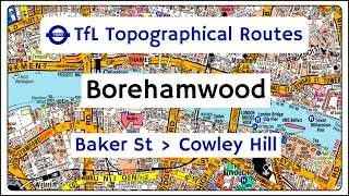 Borehamwood - Baker St to Cowley Hill - Topographical Routes
