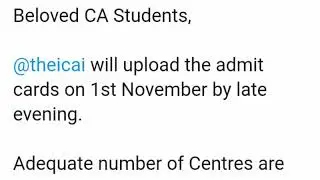ICAI CA Admit Card Update For Nov 2020 CA Examinations