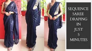 HOW TO WEAR SEQUENCE SAREE PERFECTLY IN JUST  5 MINUTES ||Hindi