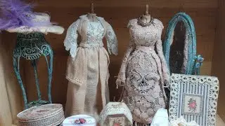 MINI DRESSES for DRESS SHOP DOLLHOUSE PART 2- LITTLE GRETCHEN'S WORKSHOP
