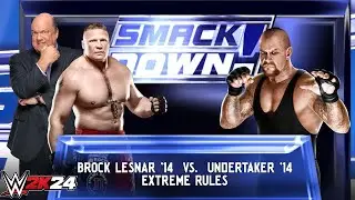 WWE 2k24 - Brock Lesnar '14 vs Undertaker '14: Extreme Rules Match at Smackdown 