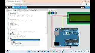 projek arduino uno wokwi text berjalan