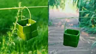 DIY Mini Basket from Palm Leaves | natural crafts | palm art