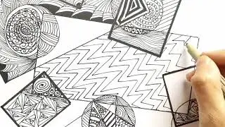 How to Draw Zentangle Art Design | Post-Live Drawing | Timelapse | Relaxing | Satisfying Lines