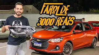FAROL PROJETOR MASCARA NEGRA NO ONIX TURBO