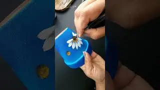 🌟✨️❤️💫 EPIC daisy flowers on clay pot Acrylic paints #flowerpainting #art #calm
