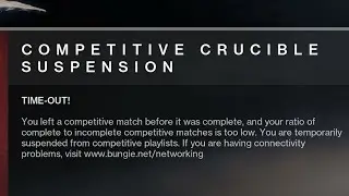 Tested Bungies New Quitting Penalty.. Don't See This Going Poorly at All