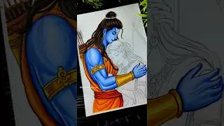 Ram Sita Drawing ❤️ Diwali Special Art ✍️❤️&zwj;🔥 Lord Ram & Maa Sita #shorts #diwali #siyaram #drawing