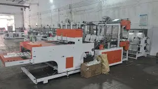 Double Layers Six Lines Cold Cutting Shopping Plastic T-shirt Bag Making Machine
