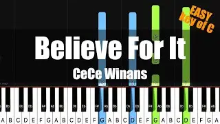 [Synthesia] CeCe Winans - Believe For It (Key of C) - Piano Easy Tutorial