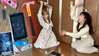 大切なポケモンのデータが入ったニンテンドースイッチをハンマーで叩き壊すドッキリww