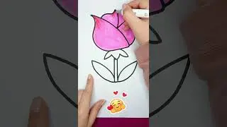 Coloring a Simple Flower with Markers | Relaxing Art #Coloring #FlowerArt
