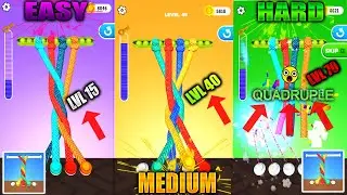 NOOB vs PRO Tangle Master 3D Gameplay Walkthrough full Quadruples