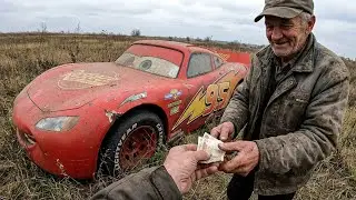 POV ASMR Car Restoration | 2006 Lightning McQueen Abandoned in Farmland — $320 Deal