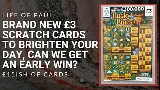 New &pound;3 lottery scratch cards to enjoy,  5 of the new Lucky Lines Lotto Scratch Tickets.