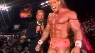 Mean Gene Okerlund interviews Ultimate Warrior about WrestleMania VII (03-10-1991)
