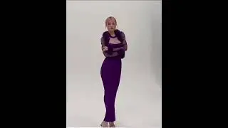 Women sexy slim dress with real Fox fur trim for fashion girls outfits with purple  color clothes