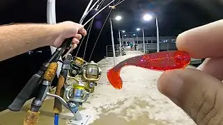 ARRISQUEI PESCAR NO PROIBIDO ANTES DO GUARDA SAIR - PESCARIA EM SANTOS,  NA PONTA DA PRAIA