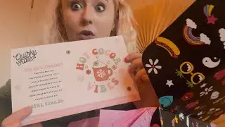 ASMR Quirky Crate Unboxing ( soft spoken, crinkle sounds, plastic sounds, tracing and repeating)