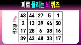 피로 풀리는 뇌 퀴즈 【같은숫자찾기/치매예방퀴즈/치매예방활동/치매예방게임/숫자퀴즈/치매테스트】
