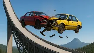 BeamNG Drive Ski Jump Madness – Will They Survive the Landing?