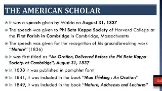 The American Scholar | Ralph Waldo Emerson | Summary in Tamil | Notes
