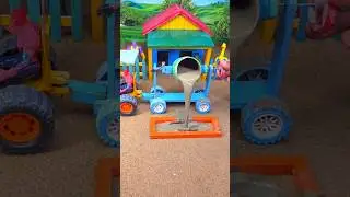🚜🔥 Real Working Mini Tractor Cement Pillar Making Machine #shorts #youtubeshorts