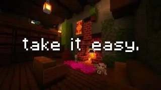 🔥 Minecraft Cabin Ambience | Fire & Thunderstorm ⛈️ (No Music)